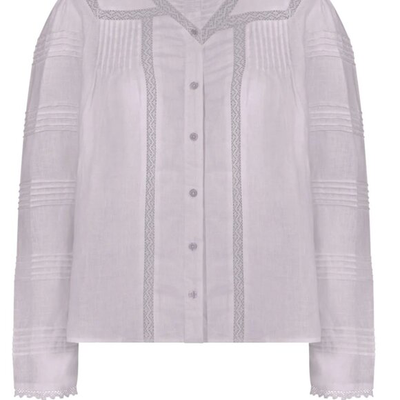 NWT The Shirt by Rochelle Lavender Button-Up Blouse
